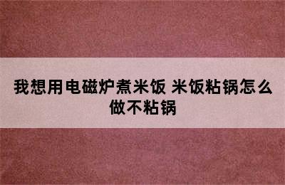 我想用电磁炉煮米饭 米饭粘锅怎么做不粘锅